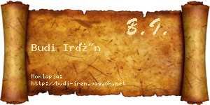 Budi Irén névjegykártya