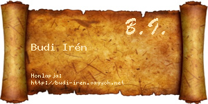 Budi Irén névjegykártya